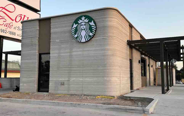 美國(guó)德州布朗斯維爾迎來(lái)全球首家3D打印星巴克：建筑革命的咖啡香  